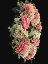 Pink Hydrangea Wreath, Spring Front Door Wreath, Ivory Floral Wreath, Grapevine Wreath, Everyday Door Decor