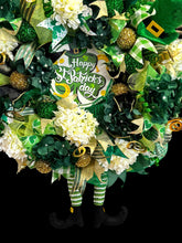 St Patrick's Day Front Door Wreath Green Shamrocks and More