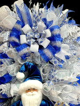 Blue & Silver Santa Doll Swag Christmas Wreath (Free Shipping)