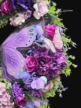 Purple Butterfly Floral Wreath – 24” Hydrangea Front Door Spring / Summer Wreath