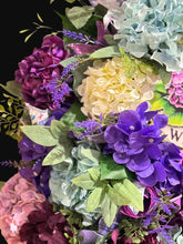 Spring Swag Wreath, Purple Hydrangea & Lavender  Welcome Front Door Spring Decor,  Wreath