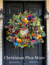 Bienvenidos Wreath, Cinco De Mayo Wreath, Fiesta Wreath, Mexican Welcome Wreath, Colorful Front Door Decor, Sombrero Floral Wreath