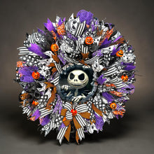 Nightmare Before Christmas Jack Skellington Wreath | Luxury Purple Halloween Front Door Decor
