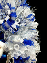 Blue & Silver Santa Doll Swag Christmas Wreath (Free Shipping)