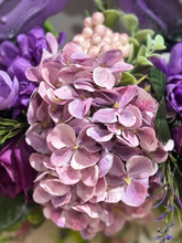 Purple Butterfly Floral Wreath – 24” Hydrangea Front Door Spring / Summer Wreath