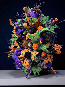 Halloween Witch & Broom Wreath  Handmade Witch's Butt Halloween Wreath