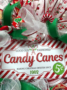 Candy Cane Christmas Wreath Christmas Candy Wreath