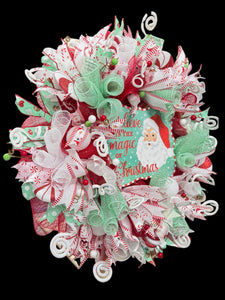Christmas Santa Wreath Christmas Believe in the Magic of Christmas