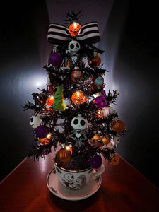 Halloween Jack Tree Nightmare Before Christmas Inspired with Orange Pumpkin Lights (Free Shipping)