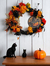 Halloween Jack o Lantern Wreath    Budget Friendly Halloween Farmhouse style Wreath