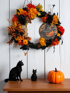 Halloween Jack o Lantern Wreath    Budget Friendly Halloween Farmhouse style Wreath