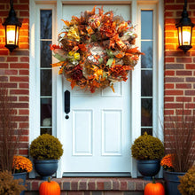Country Fall Wreath, Farmhouse Style, Pumpkin Hydrangea Welcome Wreath (Free Shipping)