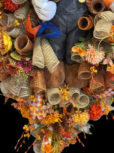 Fall Mickey Mouse  Wreath -  Fall Swag Wreath  (Free Shipping)