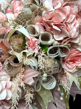 Pink & Gold Victorian Santa Christmas Wreath ( Free Shipping)