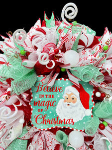 Christmas Santa Wreath Christmas Believe in the Magic of Christmas
