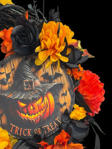 Halloween Jack o Lantern Wreath    Budget Friendly Halloween Farmhouse style Wreath