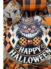 Vintage Halloween Black Cat Wreath -  Halloween Orange & Black Wreath Vintage Look