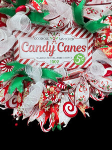 Candy Cane Christmas Wreath Christmas Candy Wreath