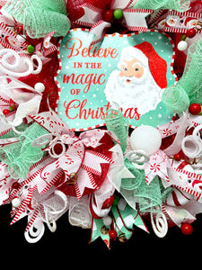 Christmas Santa Wreath Christmas Believe in the Magic of Christmas