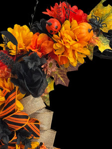 Halloween Jack o Lantern Wreath    Budget Friendly Halloween Farmhouse style Wreath