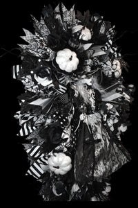 Halloween Ghost Witch Wreath - Large  Halloween Swag Wreath White Ghost Witch Doll