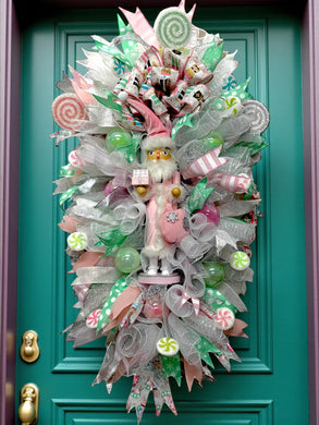 Pink Nutcracker Christmas Swag Wreath Free Shipping