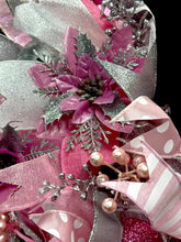 Victorian Santa Christmas Wreath Pink & Silver