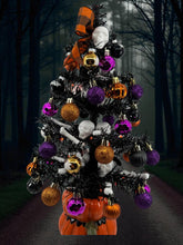 Halloween Christmas Tree Black Jack o Lantern Tree with Orange Lights (Free Shipping)