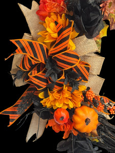 Halloween Jack o Lantern Wreath    Budget Friendly Halloween Farmhouse style Wreath