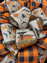 Vintage Halloween Black Cat Wreath -  Halloween Orange & Black Wreath Vintage Look