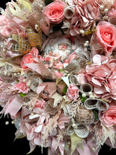 Pink & Gold Victorian Santa Christmas Wreath ( Free Shipping)