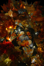 Country Fall Wreath Timer Lighted Farmhouse Style Pumpkin Welcome Wreath (Free Shipping)
