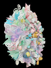 Pink Gingerbread Man Christmas Wreath With Pastel Colors