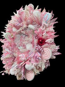 Pink Candy Cane Christmas Wreath Christmas Candy Wreath