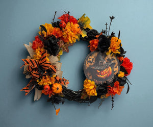Halloween Jack o Lantern Wreath    Budget Friendly Halloween Farmhouse style Wreath