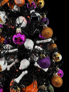 Halloween Christmas Tree Black Jack o Lantern Tree with Orange Lights (Free Shipping)