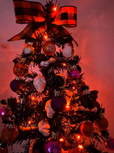 Halloween Christmas Tree Black Jack o Lantern Tree with Orange Lights (Free Shipping)