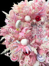 Pink Candy Cane Christmas Wreath Christmas Candy Wreath