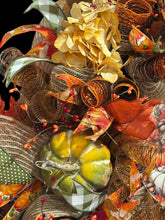 Country Fall Wreath, Farmhouse Style, Pumpkin Hydrangea Welcome Wreath (Free Shipping)