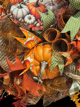 Country Fall Wreath, Farmhouse Style, Pumpkin Hydrangea Welcome Wreath (Free Shipping)