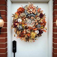 Country Fall Wreath Farmhouse Style Buffalo Check Welcome Wreath (Free Shipping)