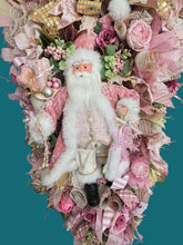 Pink Victorian Santa Christmas Large Swag Wreath ( Free Shipping)