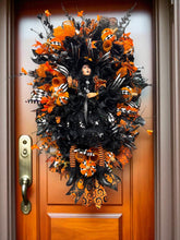 Halloween  Witch Wreath -  Halloween Swag Wreath Witch Doll Orange & Black (Free Shipping)
