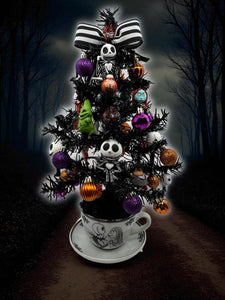 Halloween Jack Tree Nightmare Before Christmas Inspired with Orange Pumpkin Lights (Free Shipping)