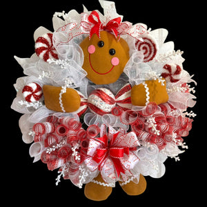 Gingerbread Man Christmas Wreath Christmas Candy Wreath
