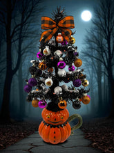 Halloween Christmas Tree Black Jack o Lantern Tree with Orange Lights (Free Shipping)