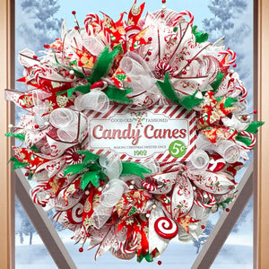 Candy Cane Christmas Wreath Christmas Candy Wreath