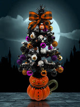 Halloween Christmas Tree Black Jack o Lantern Tree with Orange Lights (Free Shipping)
