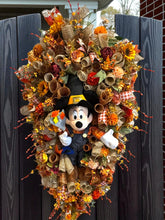 Fall Mickey Mouse  Wreath -  Fall Swag Wreath  (Free Shipping)