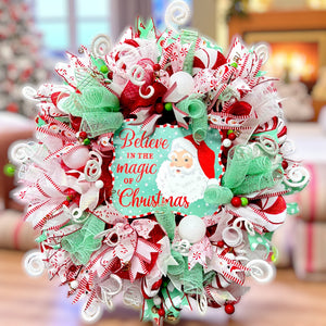 Christmas Santa Wreath Christmas Believe in the Magic of Christmas